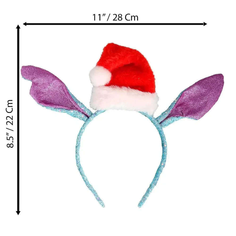 Disney Lilo & Stitch Fashion Santa Headband Girls Christmas dress-up costume New - Picture 3 of 8